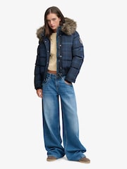 Կապույտ - Superdry Everest Hooded Bomber Puffer Coat - Պատկեր 5 7-ից