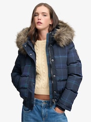 Կապույտ - Superdry Everest Hooded Bomber Puffer Coat - Պատկեր 6 7-ից