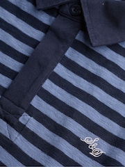 Superdry Blue Athletic Essential Cropped Stripe Rugby Shirt - Image 5 of 5