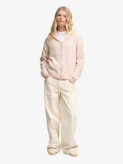 Рожевий - Superdry Brushed Knit Zip-Through Hooded Cardigan - Image 4 of 6