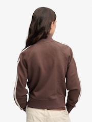 Marrón - Superdry Side Stripe Zip-Through Sweatshirt - Imagen 4 de 7