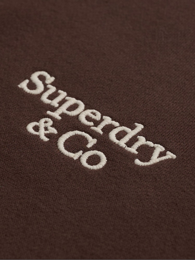 Marrón - Superdry Side Stripe Zip-Through Sweatshirt - Imagen 7 de 7