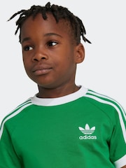 adidas Originals Green Adicolor Trefoil 100% Cotton Kids T-Shirt - Image 3 of 5