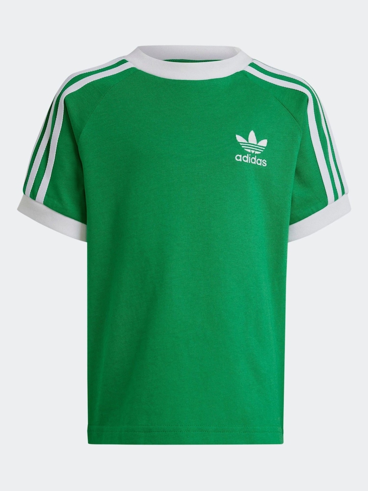 adidas Originals Green Adicolor Trefoil 100% Cotton Kids T-Shirt - Image 5 of 5