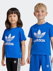adidas originals Blue 100% Cotton Trefoil T-Shirt - Image 1 of 5