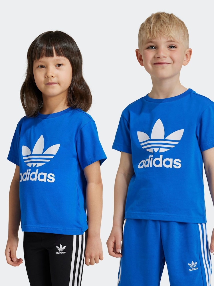 adidas originals Blue 100% Cotton Trefoil T-Shirt - Image 1 of 5