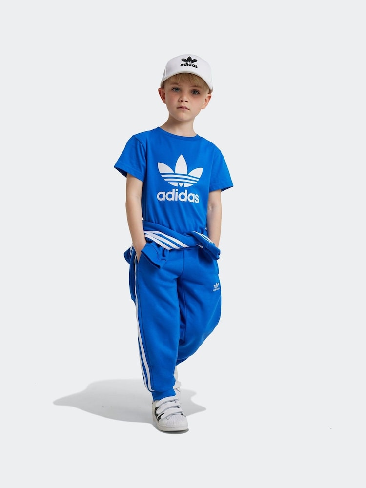 adidas originals Blue 100% Cotton Trefoil T-Shirt - Image 2 of 5