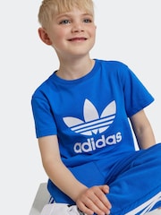 adidas originals Blue 100% Cotton Trefoil T-Shirt - Image 4 of 5