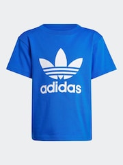 adidas originals Blue 100% Cotton Trefoil T-Shirt - Image 5 of 5