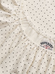 Superdry White Ruched Short Sleeve Top - Image 6 of 6