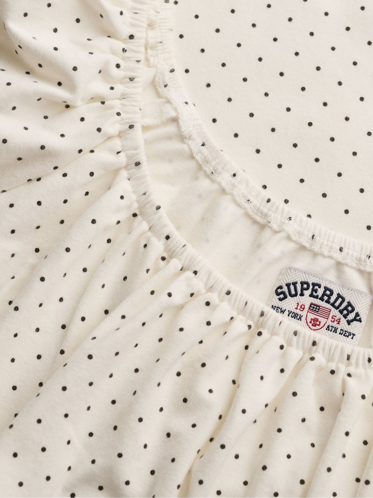 Superdry White Ruched Short Sleeve Top - Image 6 of 6