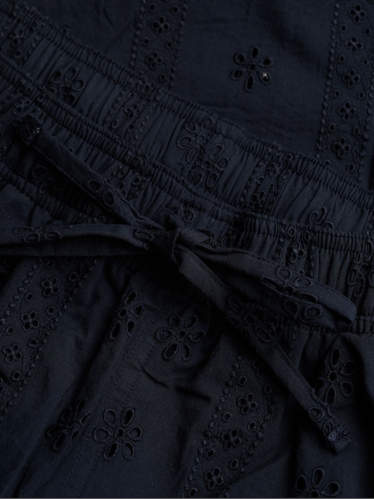 Superdry Blue Elastic Broderie Woven Trousers - Image 2 of 2