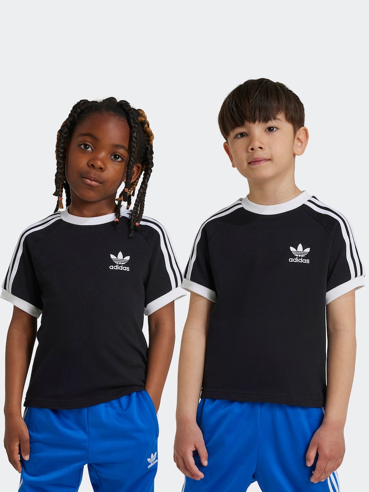 adidas Originals Black Adicolor Trefoil 100% Cotton Kids T-Shirt - Image 1 of 5