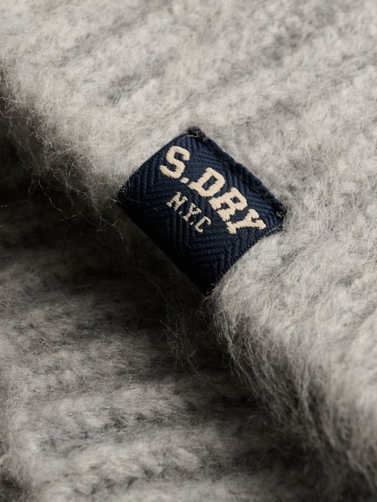 Superdry Grey Slouchy Brushed Knitted Jumper - Image 2 of 2
