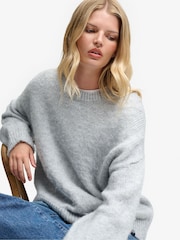 Grau - Superdry Slouchy Brushed Knitted Jumper - Bild 4 von 7