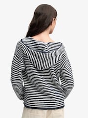Синій - Superdry Brushed Knit Zip-Through Hooded Cardigan - Image 2 of 6