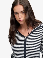 Синій - Superdry Brushed Knit Zip-Through Hooded Cardigan - Image 5 of 6