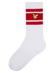 Lyle & Scott White Auto Stripe Boys Webb Sport Socks 3 Pack - Image 4 of 4