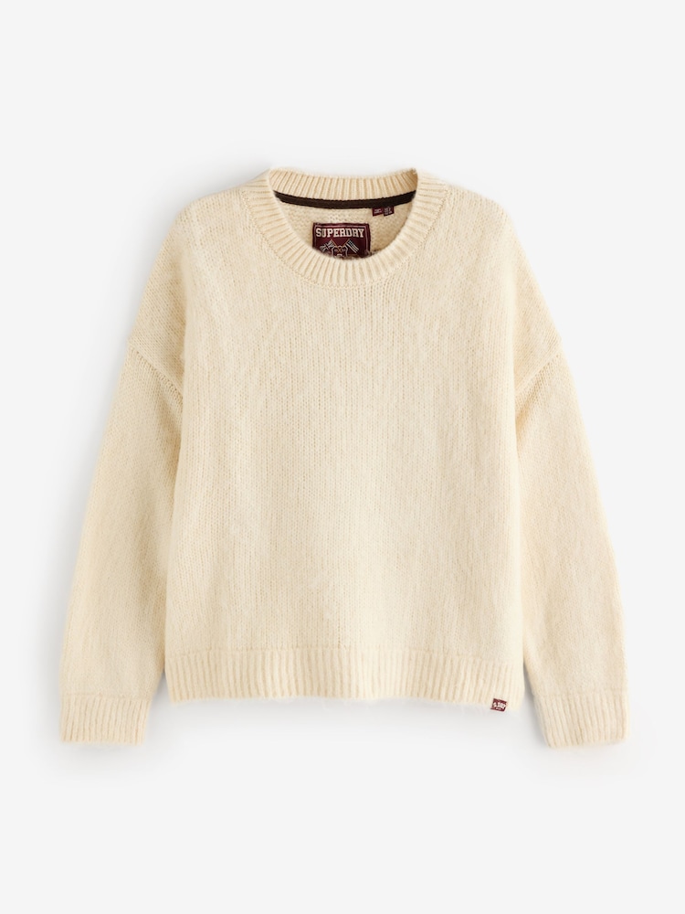 Crema - Superdry Slouchy Brushed Knitted Jumper - Imagen 1 de 1
