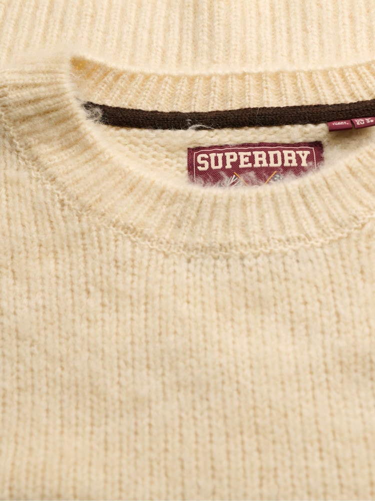 Cream - Superdry Slouchy Brushed Knitted Jumper - Bild 7 von 7