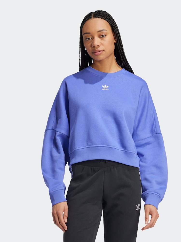 adidas originals Blue Essentials Crew Sweatshirt - Image 1 of 6