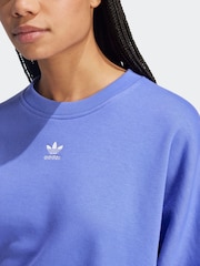 adidas originals Blue Essentials Crew Sweatshirt - Image 5 of 6
