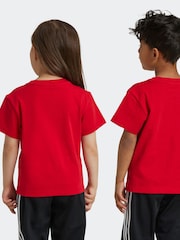 adidas Originals Red Kids 100% Cotton Adicolor Trefoil T-Shirt - Image 2 of 6