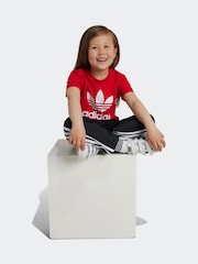 adidas Originals Red Kids 100% Cotton Adicolor Trefoil T-Shirt - Image 3 of 6
