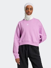 adidas originals Purple Essentials Crew Sweatshirt - Image 1 of 7
