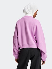adidas originals Purple Essentials Crew Sweatshirt - Image 2 of 7