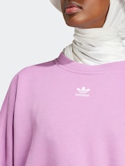 adidas originals Purple Essentials Crew Sweatshirt - Image 4 of 7