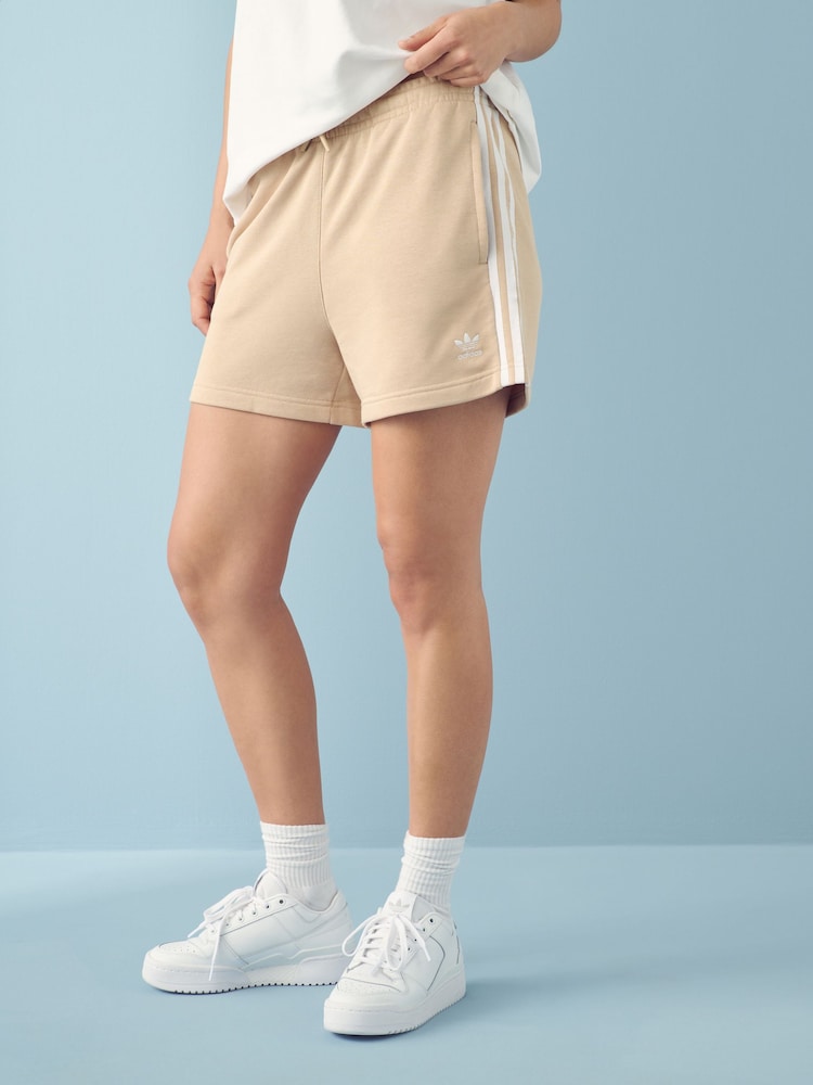 adidas Originals Brown 3-Stripes Shorts - Image 1 of 5