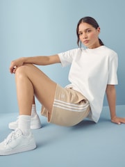 adidas Originals Brown 3-Stripes Shorts - Image 3 of 5