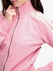 Rosa/crema - Superdry Side Stripe Zip-Through Sweatshirt - Imagen 3 de 7