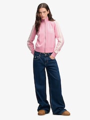 Rosa/crema - Superdry Side Stripe Zip-Through Sweatshirt - Imagen 5 de 7