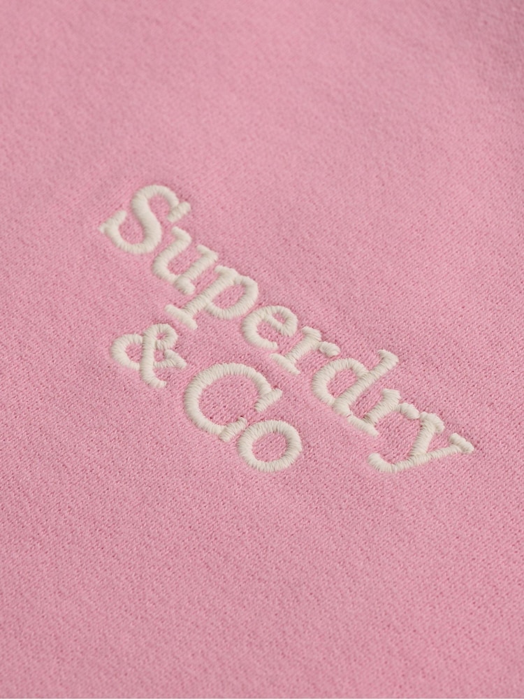 Rosa/crema - Superdry Side Stripe Zip-Through Sweatshirt - Imagen 7 de 7