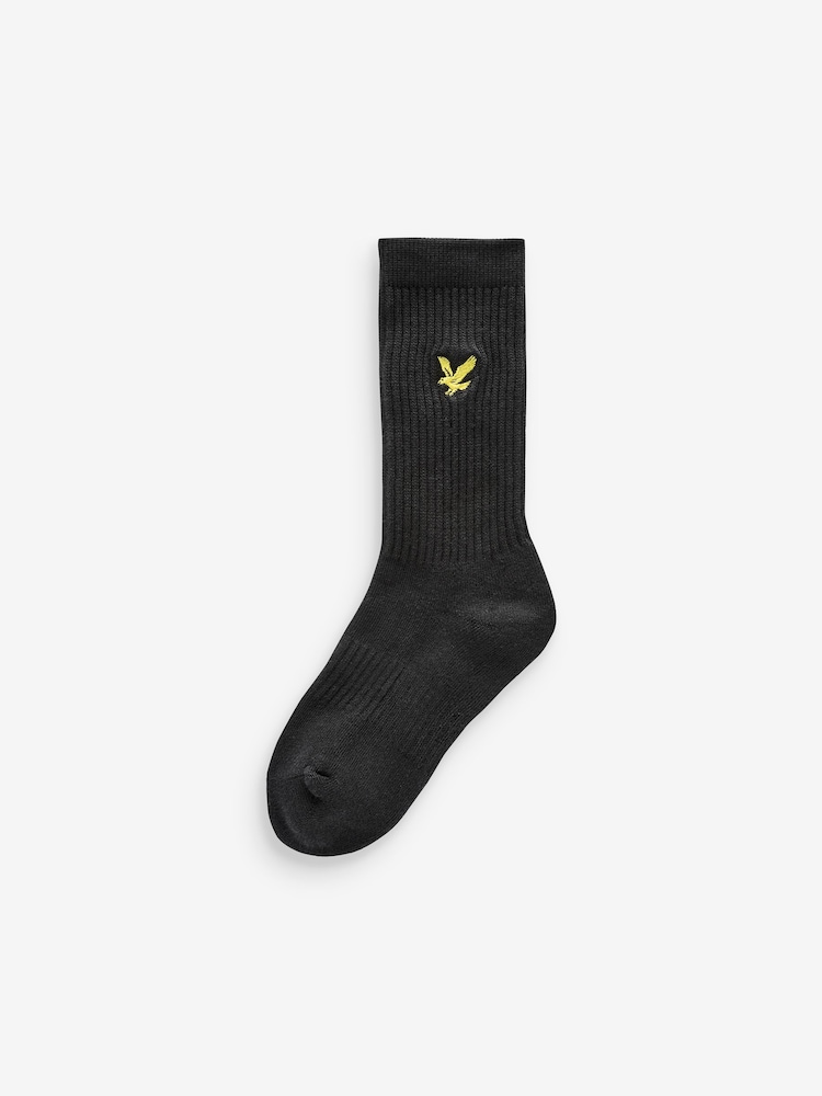 Lyle & Scott Grey Boys Scout Cotton Sports Socks 3 Pack - Image 4 of 4