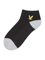 Lyle & Scott Black Contrast Heel And Toe Boys Desmond Ankle Socks 3 Pack - Image 4 of 4