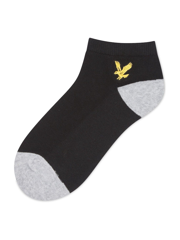 Lyle & Scott Black Contrast Heel And Toe Boys Desmond Ankle Socks 3 Pack - Image 4 of 4