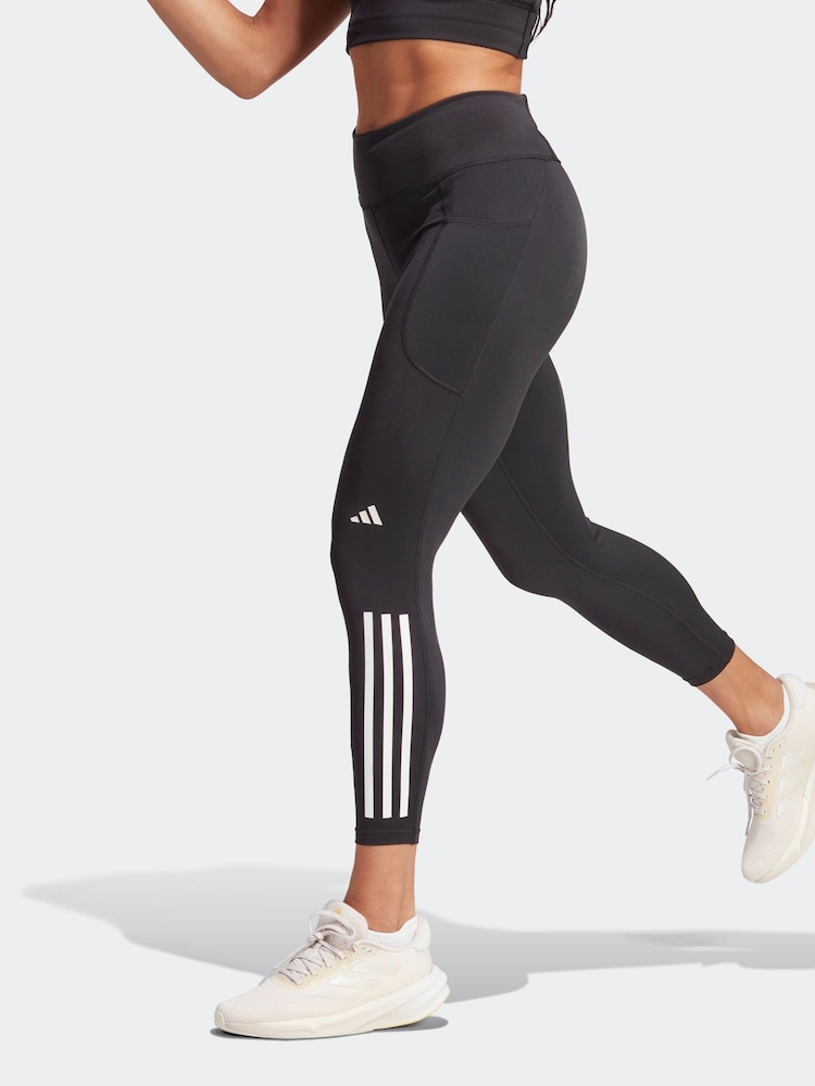 adidas Black Daily Run 3S 7/8 Leggings - Image 1 of 6