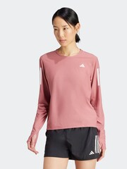 adidas Pink Own The Run Long Sleeve T-Shirt - Image 1 of 6