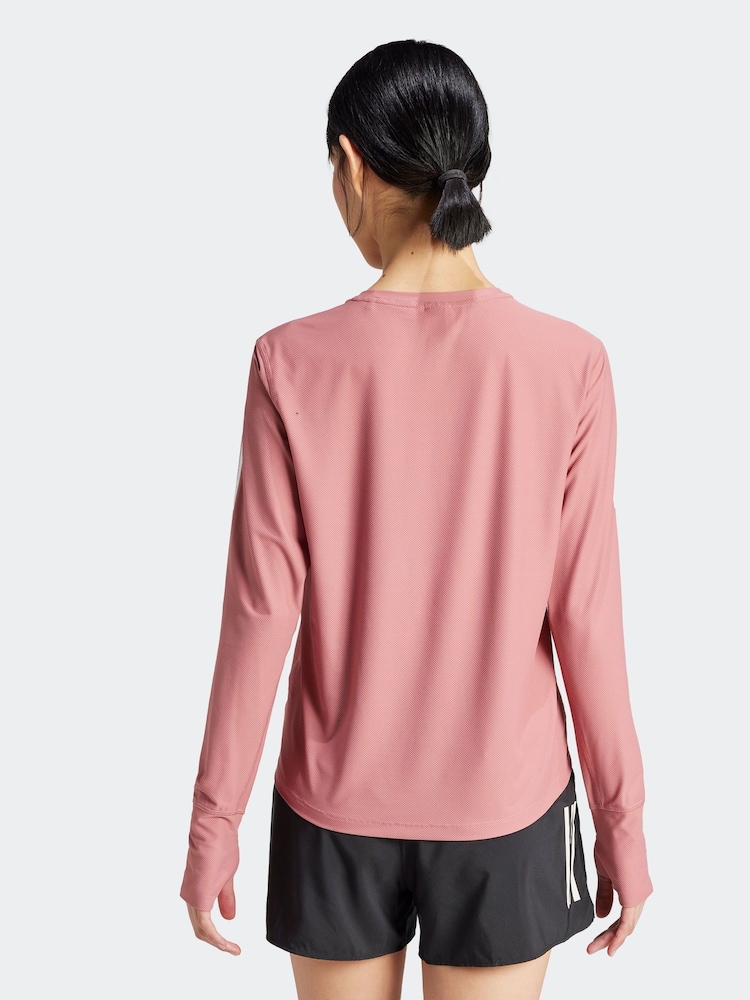 adidas Pink Own The Run Long Sleeve T-Shirt - Image 2 of 6