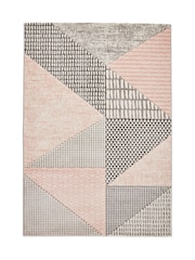 Catherine Lansfield Rose/Grey Larsson Geo Modern Rug - Image 3 of 6