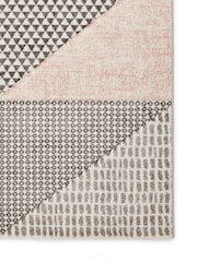 Catherine Lansfield Rose/Grey Larsson Geo Modern Rug - Image 4 of 6