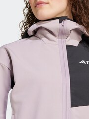 adidas Terrex Purple Multi Softshell Hiking Jacket - Image 4 of 7