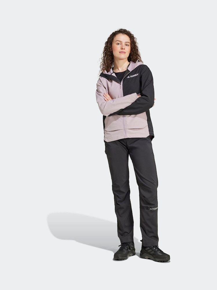 adidas Terrex Purple Multi Softshell Hiking Jacket - Image 6 of 7