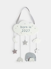 JoJo Maman Bébé Light Grey Born in 2027 Wall Hanging - Image 2 of 5