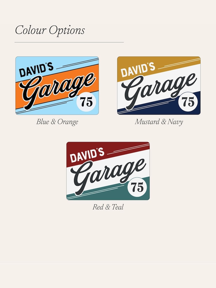Personalised Classic Stripe Metal Garage Sign by No Ordinary Gift - Image 2 of 2