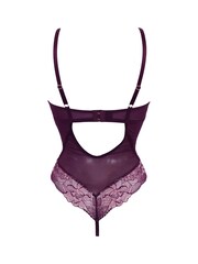 Pour Moi Blackberry/Pink Thong After Hours Underwired Thong Back Bodysuit - Image 4 of 4
