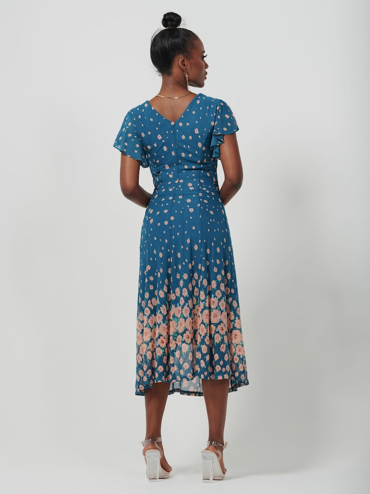 Hellblau - Jolie Moi Ausgestelltes Midikleid aus Mesh mit gespiegeltem Druck - Bild 2 von 6 Hellblau - Jolie Moi Ausgestelltes Midikleid aus Mesh mit gespiegeltem Druck - Bild 2 von 6